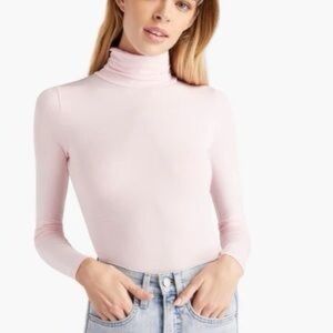 Hill House Light Pink Turtleneck Long Sleeve Top